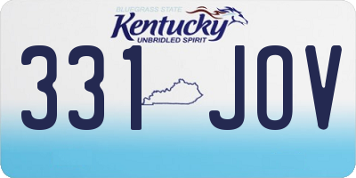 KY license plate 331JOV