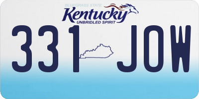 KY license plate 331JOW