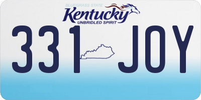 KY license plate 331JOY