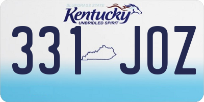 KY license plate 331JOZ
