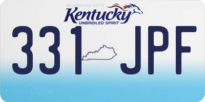 KY license plate 331JPF