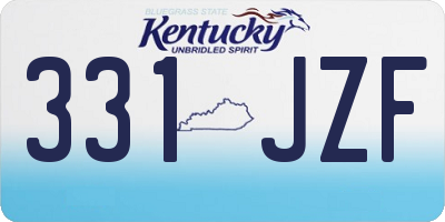 KY license plate 331JZF