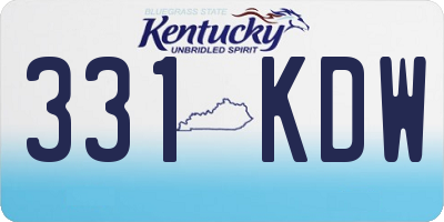 KY license plate 331KDW