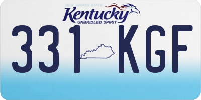 KY license plate 331KGF