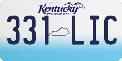 KY license plate 331LIC