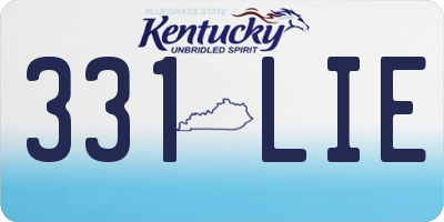 KY license plate 331LIE