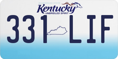KY license plate 331LIF