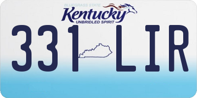KY license plate 331LIR