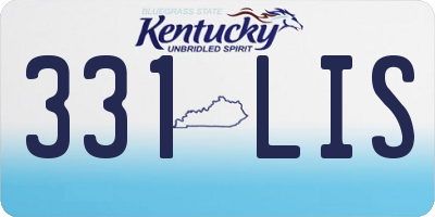 KY license plate 331LIS