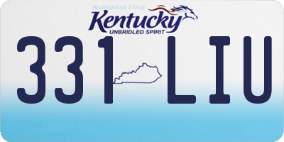 KY license plate 331LIU
