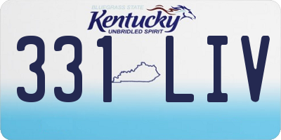 KY license plate 331LIV
