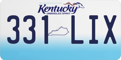 KY license plate 331LIX