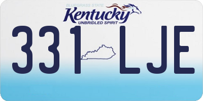 KY license plate 331LJE