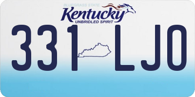 KY license plate 331LJO
