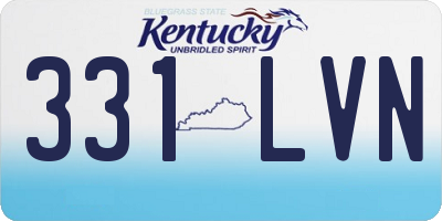 KY license plate 331LVN