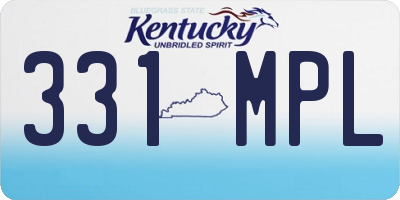 KY license plate 331MPL