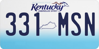 KY license plate 331MSN