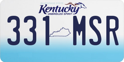 KY license plate 331MSR