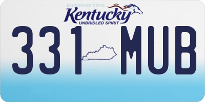 KY license plate 331MUB