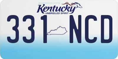 KY license plate 331NCD