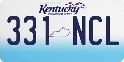 KY license plate 331NCL