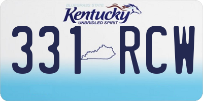 KY license plate 331RCW