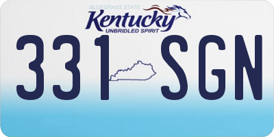 KY license plate 331SGN