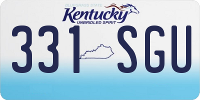KY license plate 331SGU