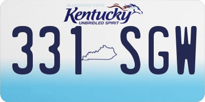KY license plate 331SGW