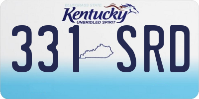 KY license plate 331SRD
