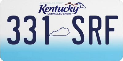 KY license plate 331SRF
