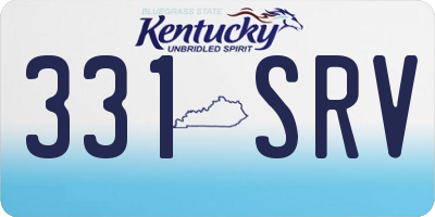 KY license plate 331SRV