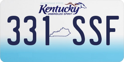 KY license plate 331SSF