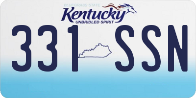 KY license plate 331SSN