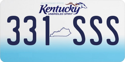 KY license plate 331SSS
