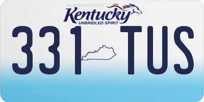 KY license plate 331TUS