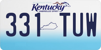 KY license plate 331TUW