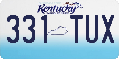 KY license plate 331TUX