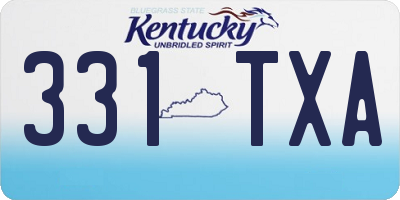 KY license plate 331TXA