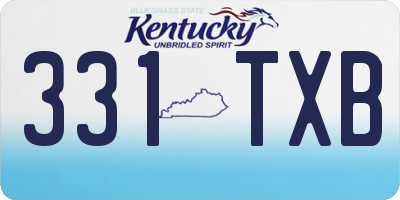 KY license plate 331TXB