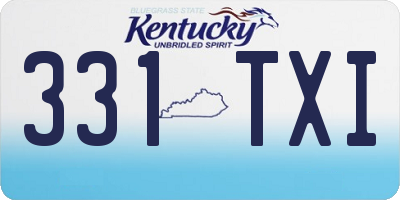 KY license plate 331TXI