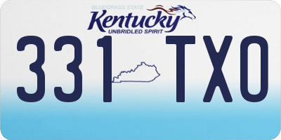 KY license plate 331TXO