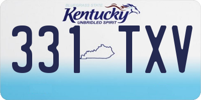 KY license plate 331TXV