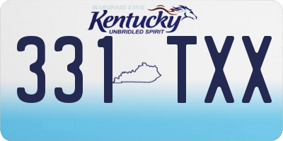 KY license plate 331TXX