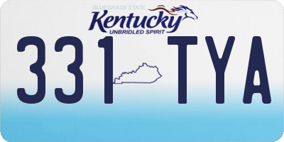 KY license plate 331TYA