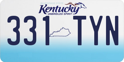 KY license plate 331TYN