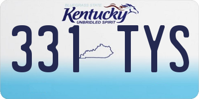 KY license plate 331TYS