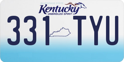 KY license plate 331TYU