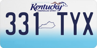 KY license plate 331TYX