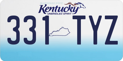KY license plate 331TYZ